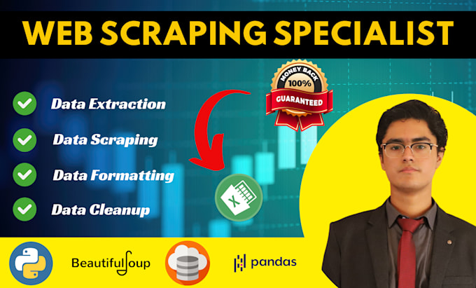 Bestseller - do python selenium web scraping, data scraping, of any website in 1 day, ai