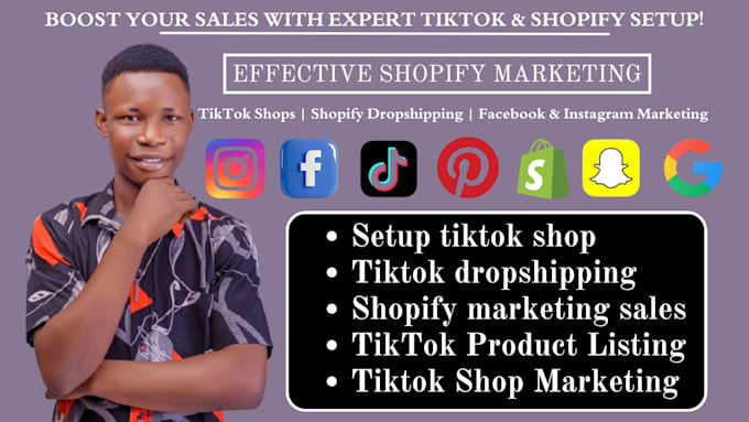 Gig Preview - Usa shopify tiktok dropshipping USA tiktok shop tiktok marketing