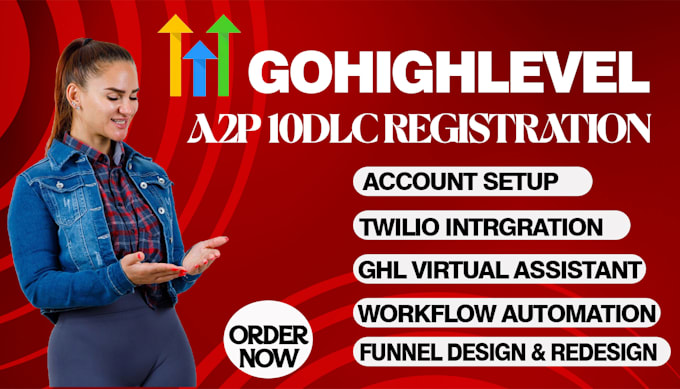 Gig Preview - Do ghl automation setup gohighlevel workflow 10dlc twilio a2p be ghl va expert