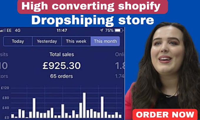 Gig Preview - Build a high converting shopify dropshipping store or website design redesign