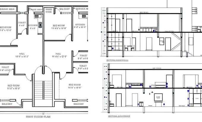 Gig Preview - Draw 2d architectural drawing mep in autocad revit for USA city permit blueprint