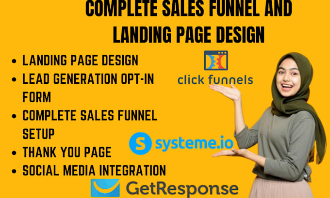 Bestseller - design landing page sales funnel on systeme io and clickfunnels