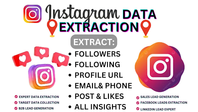 Bestseller - instagram data extraction, instagram leads generation, extract email, phone list