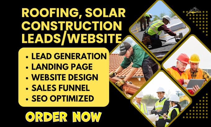 Gig Preview - Generate roofing leads roofing landing page roofing website solar hvac leads