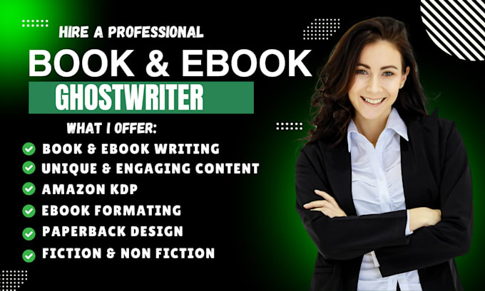 Gig Preview - Ghostwrite ebook writing for self help book as ebook ghostwriter, book writer