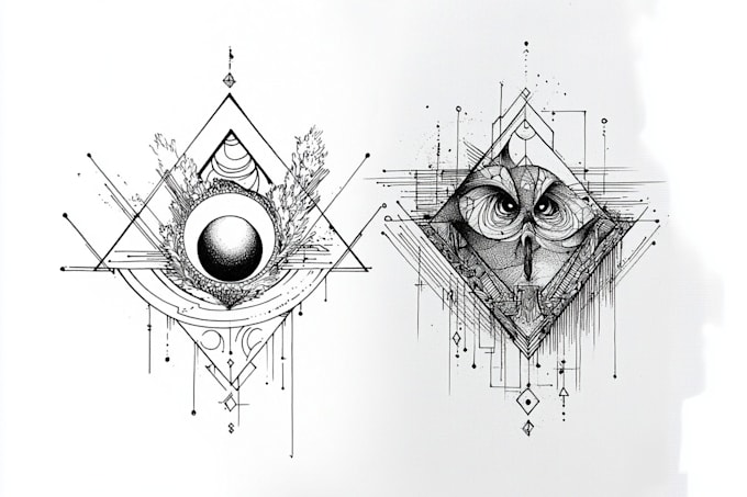 Gig Preview - Make quick geometric unique tattoo design for you