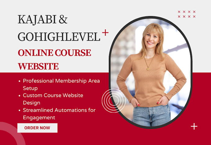 Gig Preview - Set up your kajabi or gohighlevel online course website