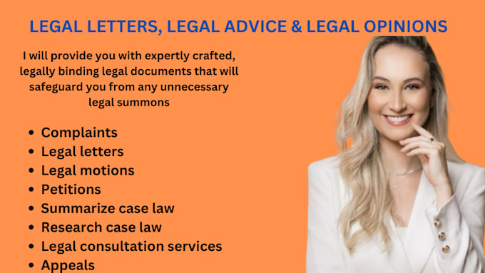 Gig Preview - Prepare legal documents, lawsuits, motions, complaints, appeals as your lawyer