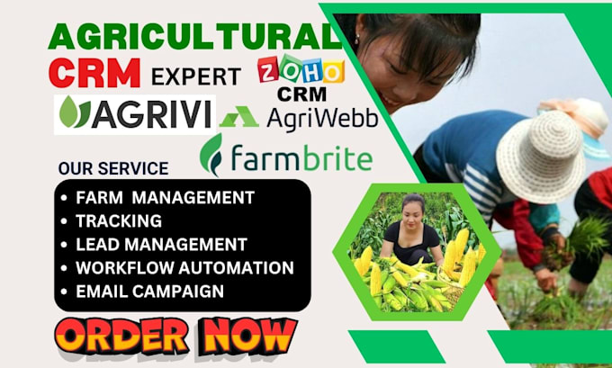 Gig Preview - Do agricultural crm with agrivi farmbrite croptracker  agriwebb zoho CRM setup