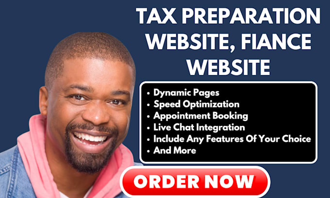 Gig Preview - Build tax preparation website income tax website tax website accounting website