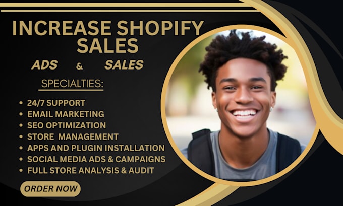 Gig Preview - Social media manager shopify dropshipping marketing shopify ads