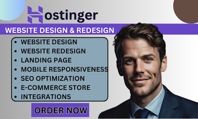 Gig Preview - Hostinger website design hostinger website redesign hostinger landing page seo