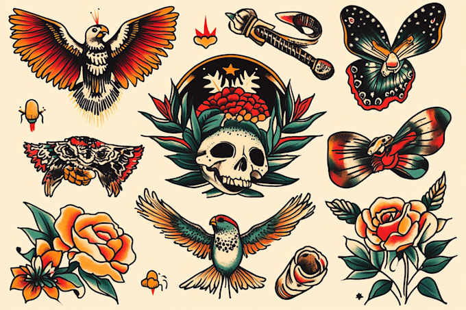 Bestseller - create a traditional or old school style tattoo design