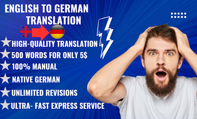 Gig Preview - Provide quality translations from english into german