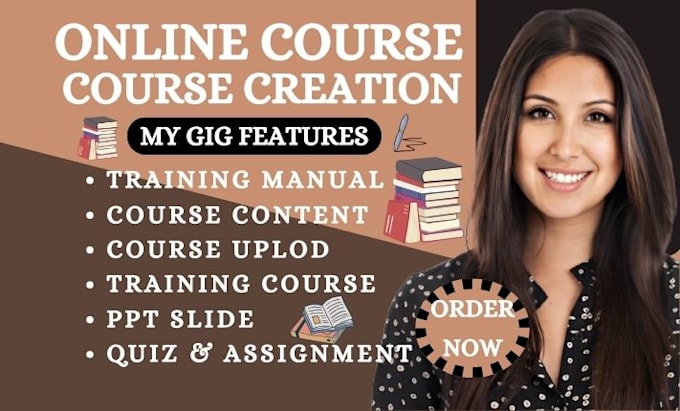 Gig Preview - Create online course content creation curriculum training manual