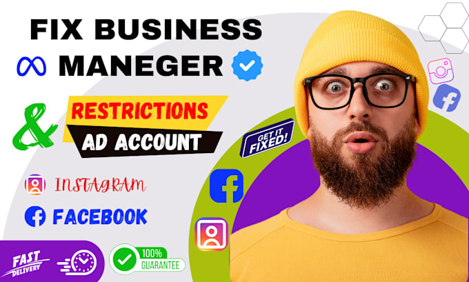 Gig Preview - Fix and create fb business manager, restrictions ad account