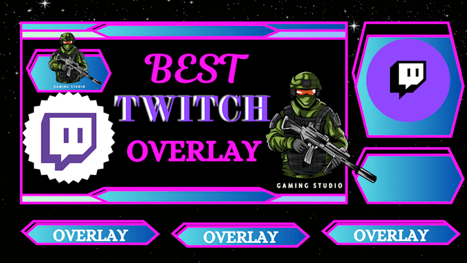 Gig Preview - Create a real twitch animated overlay, custom panels,buttons