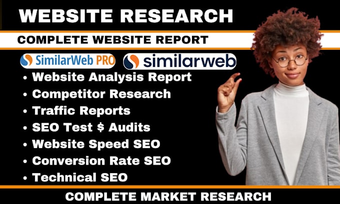 Gig Preview - Do similarweb report website analytics report and market research