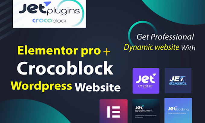 Gig Preview - Create a custom wordpress website using crocoblock, jet engine, elementor pro