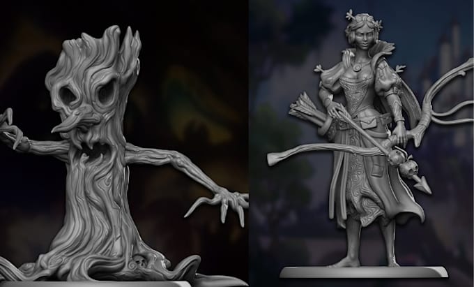 Gig Preview - Do a unique 3d printing stl file mythical dnd fantasy miniatures for 3d printing