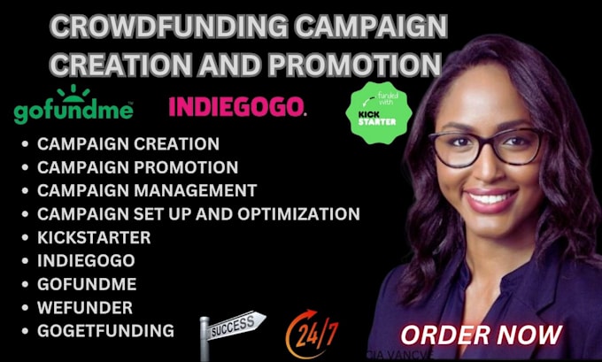 Bestseller - create and promote crowdfunding campaigns for kickstarter indiegogo and gofundme