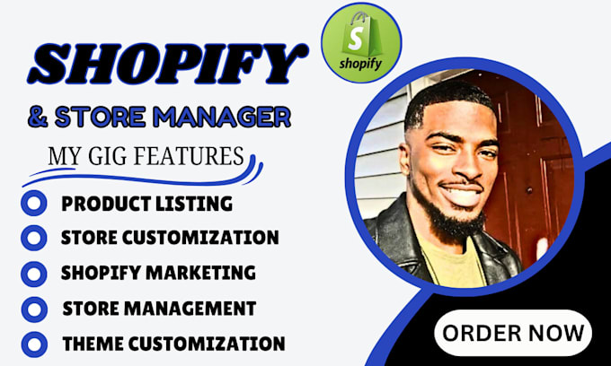 Gig Preview - Shopify virtual assistant shopify sales marketing expert shopify store manager