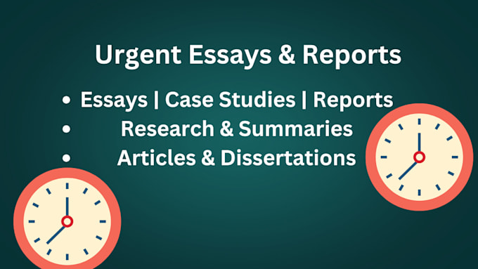 Gig Preview - Write urgent and high quality essays in any topic