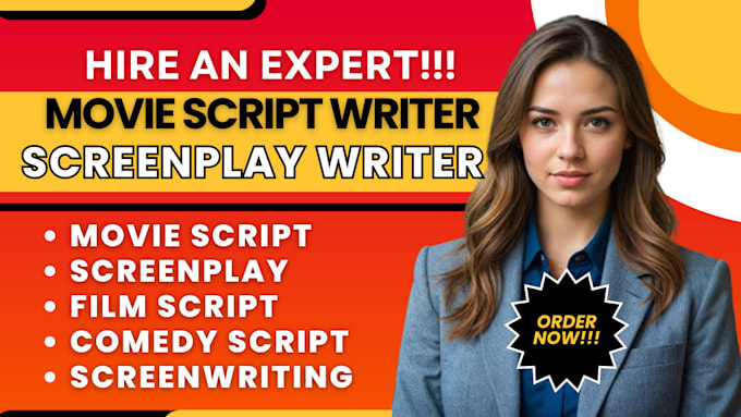 Gig Preview - Write movie script, film script, comedy script, movie script writing screenplay