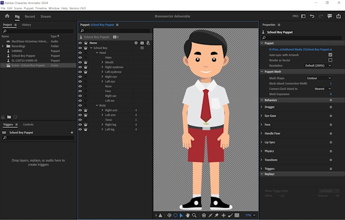 Gig Preview - Make adobe character animator puppet 2d animation