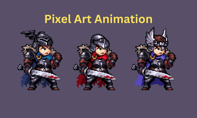 Gig Preview - Create 2d pixel art character animation, illustration, sprite sheet for games