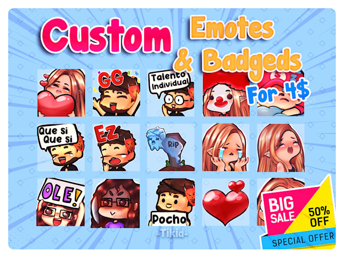 Gig Preview - Create chibi emotes and badges for your twitch