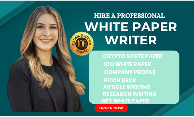 Gig Preview - Write white paper, crypto white paper, ico white paper, pitch deck, nft, article