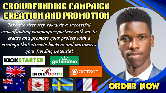 Gig Preview - Do crowdfunding campaign creation promotion on kickstarter indiegogo gofundme