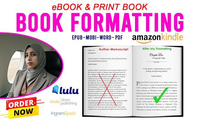 Gig Preview - Format your book for amazon kindle KDP print paperback or ingramspark