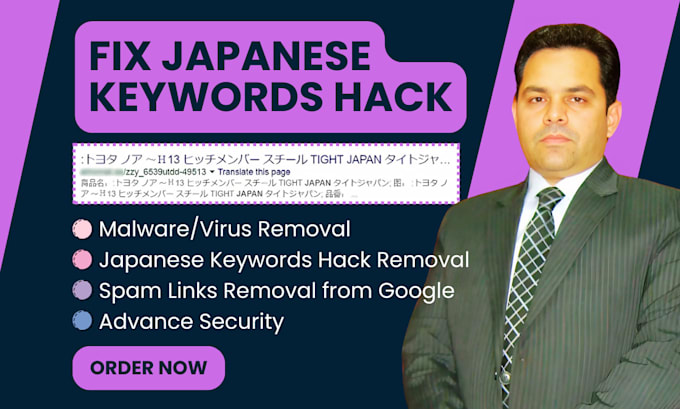 Gig Preview - Fix japanese keywords hack, SEO spam, remove wordpress virus removal