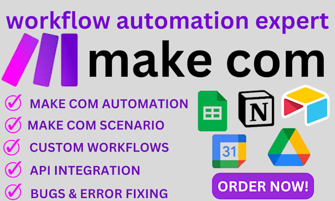 Gig Preview - Make make com scenario, fix made com errors, make com automation, integromat