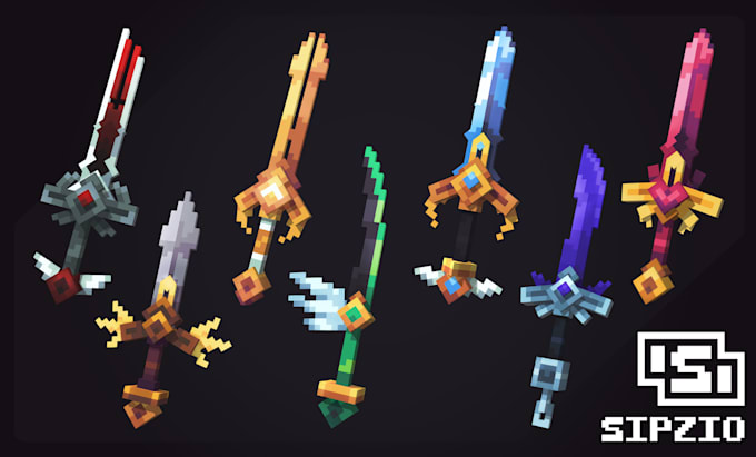 Bestseller - make 3d weapons in blockbench