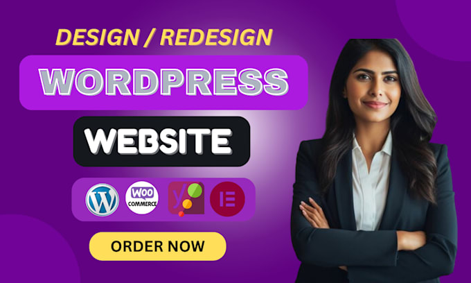 Gig Preview - Create wordpress website design, redesign wordpress business website development