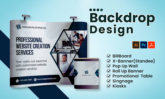 Gig Preview - Design trade show booths, backdrops, and banners for exhibitions