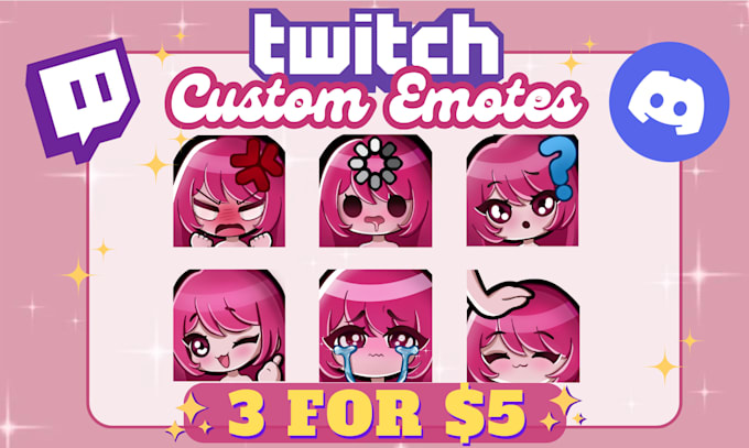 Gig Preview - Make custom chibi twitch emotes for you