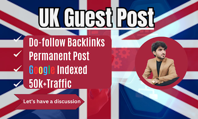 Gig Preview - Do UK guest post, UK backlinks on best UK websites, USA guest post