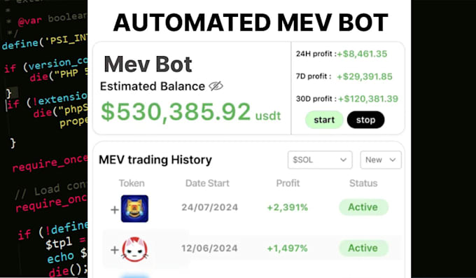 Bestseller - develop pumpfun trading bot, mev, sandwich, sniper, volume on eth and solana