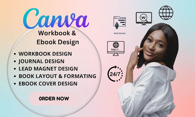 Gig Preview - Design canva workbook, ebook, canva journal design, lead magnet worksheet, pdf