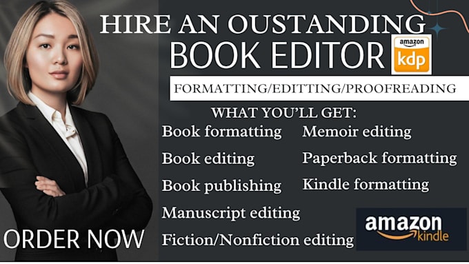 Gig Preview - Edit, format proofread fiction memoir novel nonfiction book to paperback print