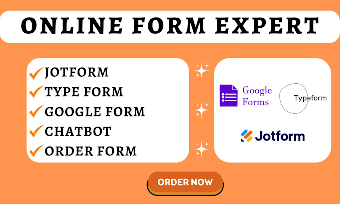 Gig Preview - Create online form order form jotform quiz google form chatbot type form poll