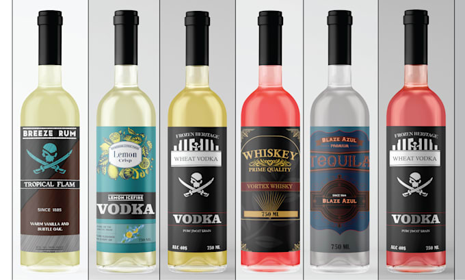 Bestseller - design label for vodka, gin, water bottle, souce, tequila, whiskey and 3d mockup