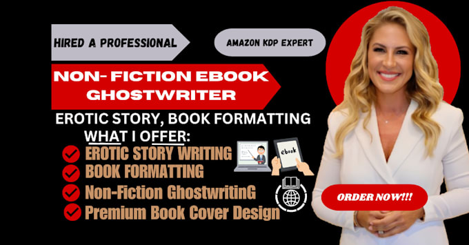 Gig Preview - Do amazon kdp non fiction ebook ghostwriter, erotic story, book formatting