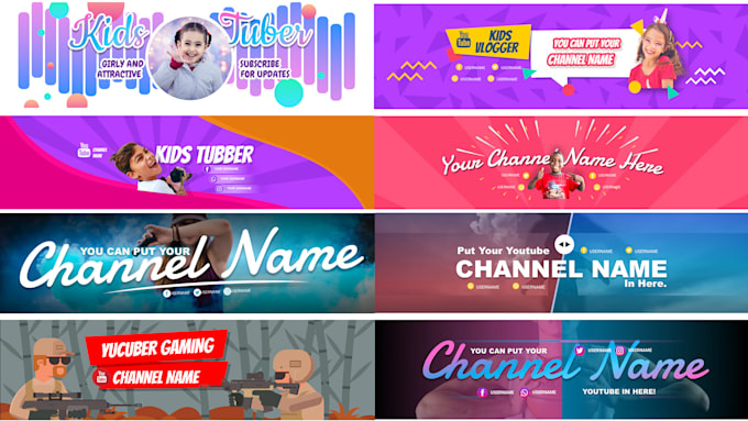 Gig Preview - Design attractive and minimalist youtube channel art