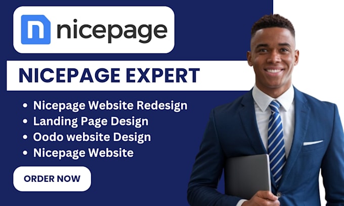 Gig Preview - Design nicepage ecommerce website redesign godaddy, duda, mobirise, oodo website