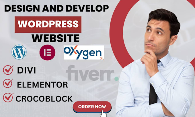 Gig Preview - Design wordpress website using divi elementor brick crocoblock and oxygen